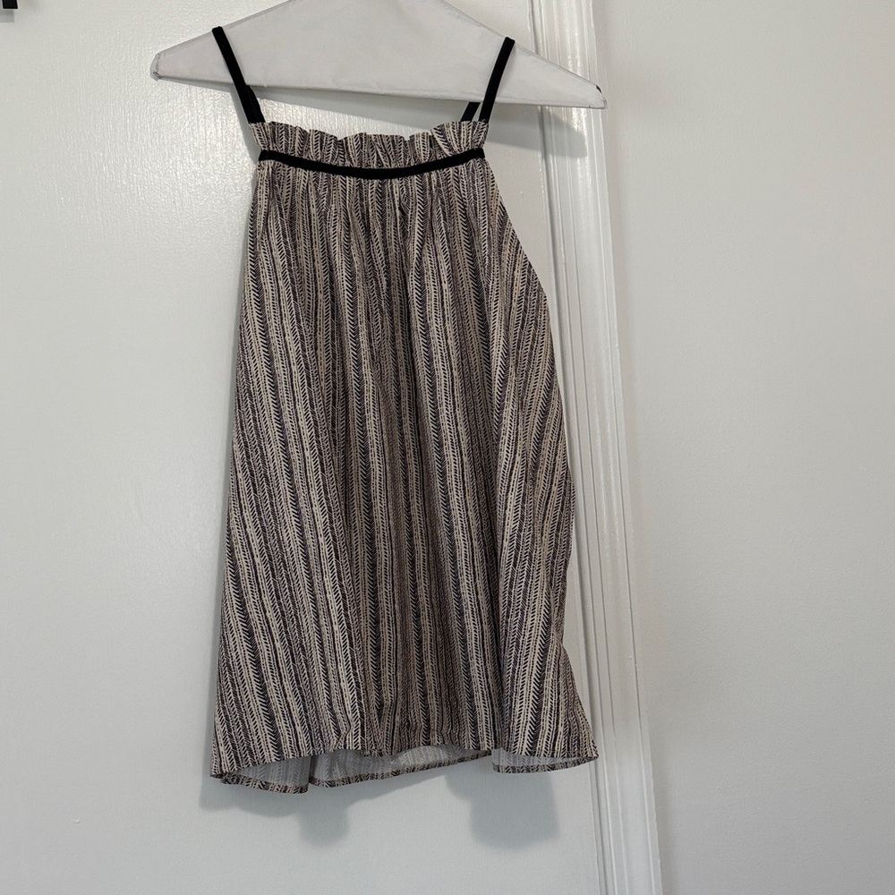 SHEIN Black and White Patterned Halter Blouse